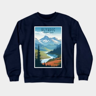 Olympic National Park Travel Poster Crewneck Sweatshirt